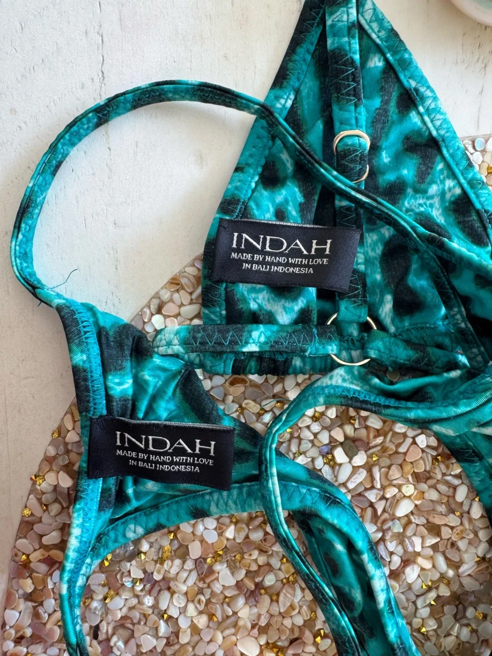 Indah Evie top and Elm bottom in Ocean leopard